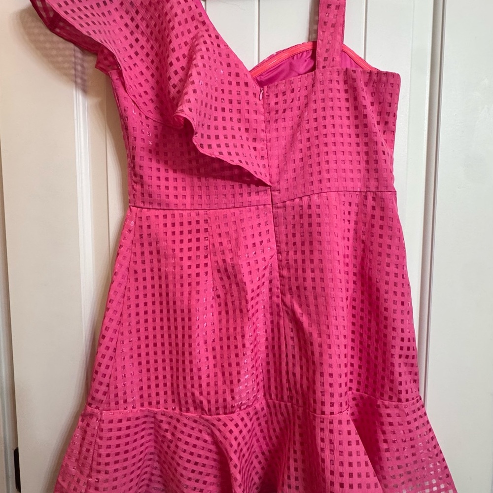 Pink One-Shoulder Mini Dress - Picture 2 of 4